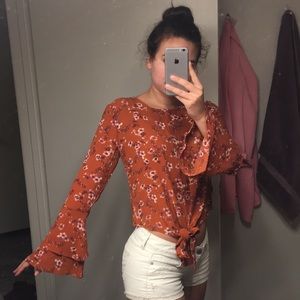 Cute bell sleeved top